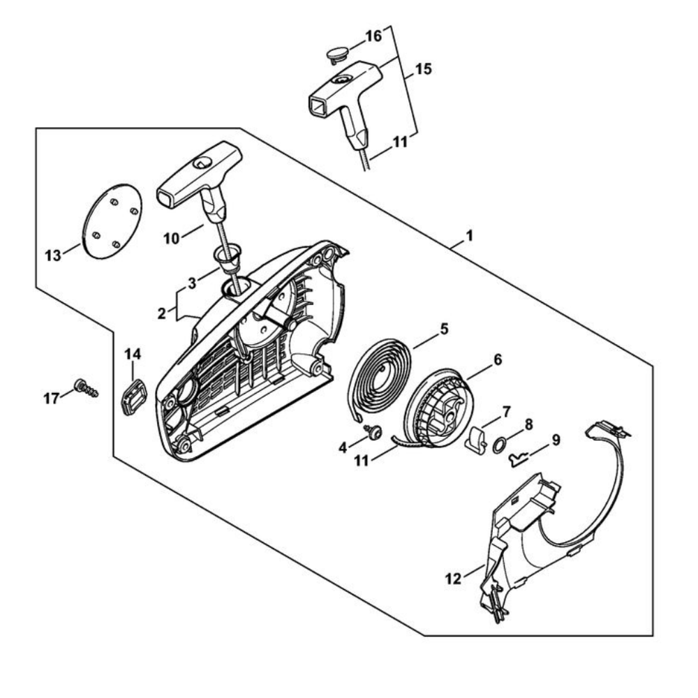 Sơ đồ Tua lại bộ khởi động cho Stihl MS 194 T