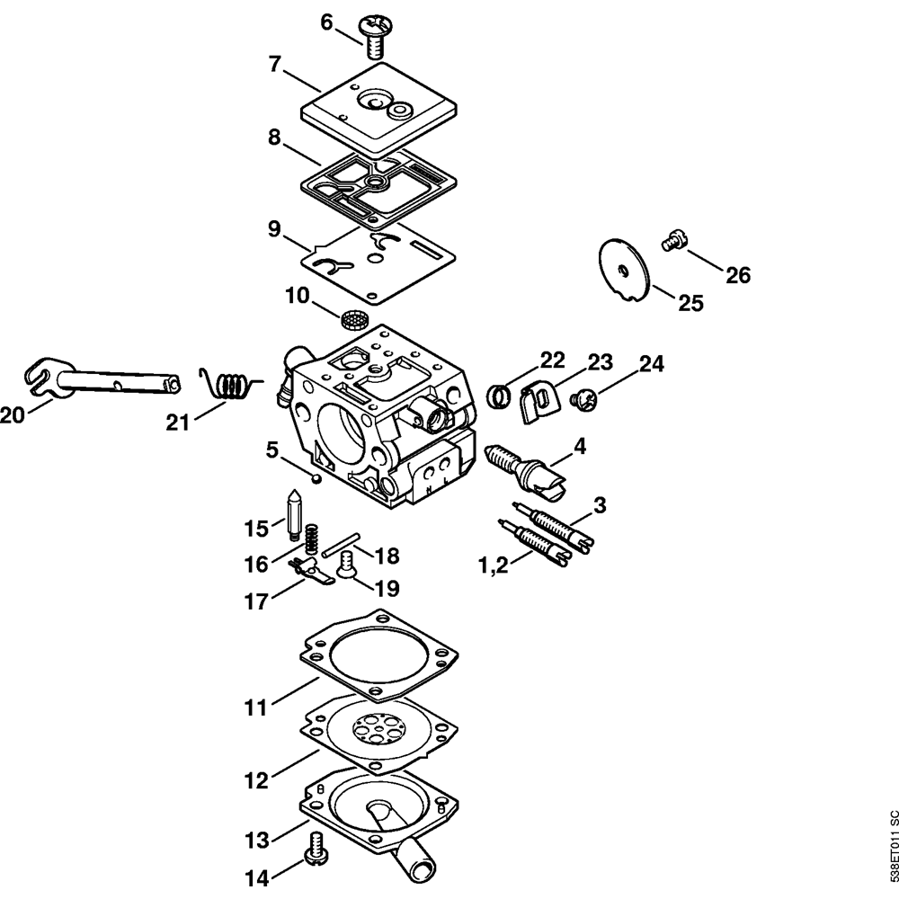 Sơ đồ Bộ chế hòa khí cho Stihl MS381