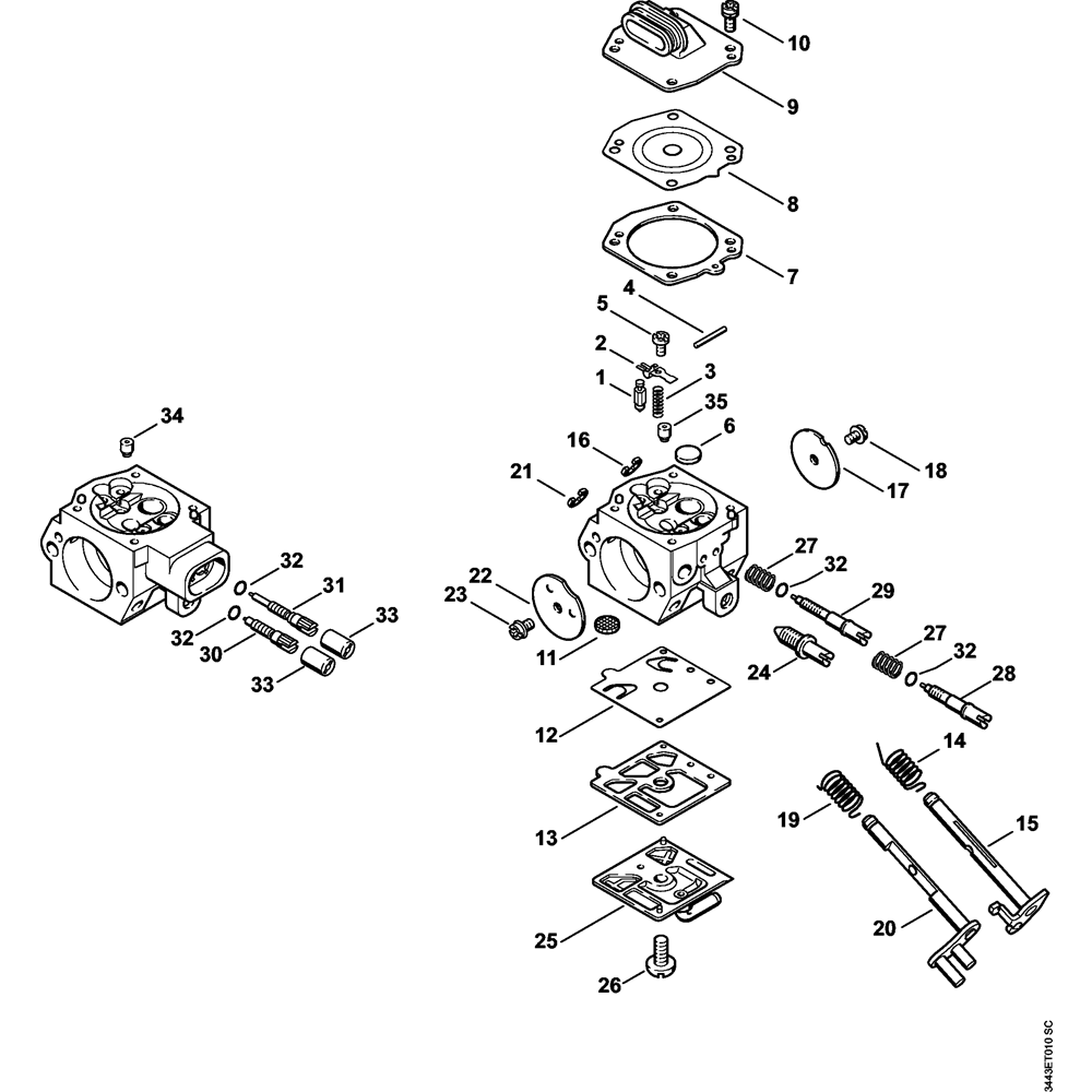 Sơ đồ Bộ chế hòa khí cho Stihl MS461