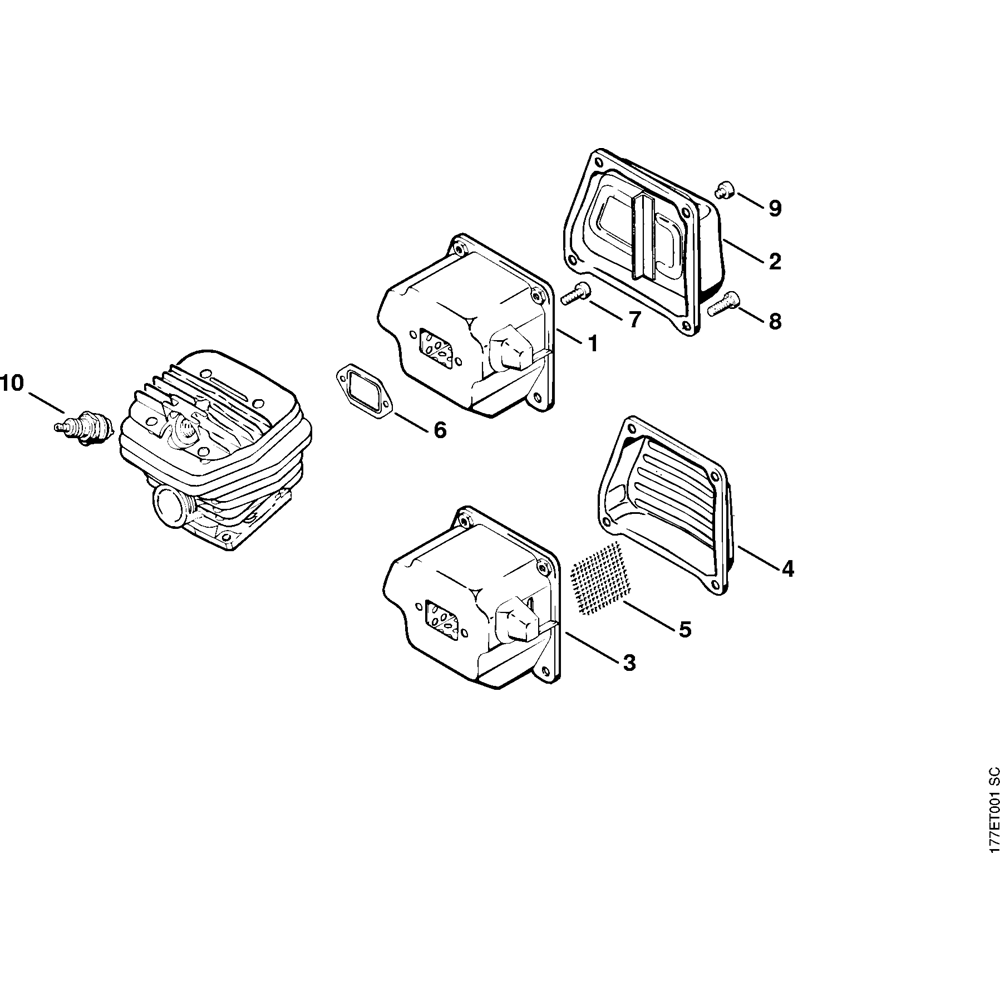 Sơ đồ Bộ giảm âm cho Stihl MS640 2 ms640 003