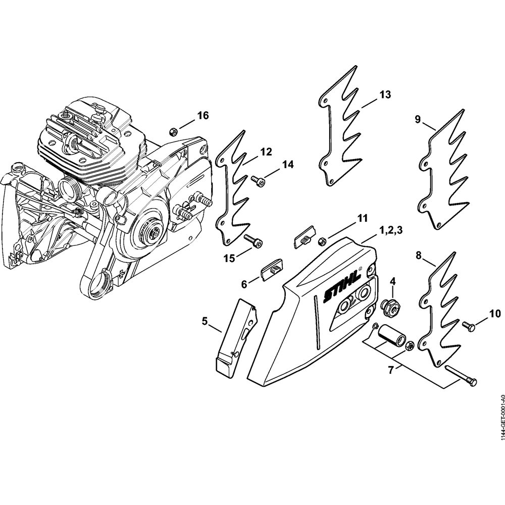 Sơ đồ Vỏ bánh xích cho Stihl MS661