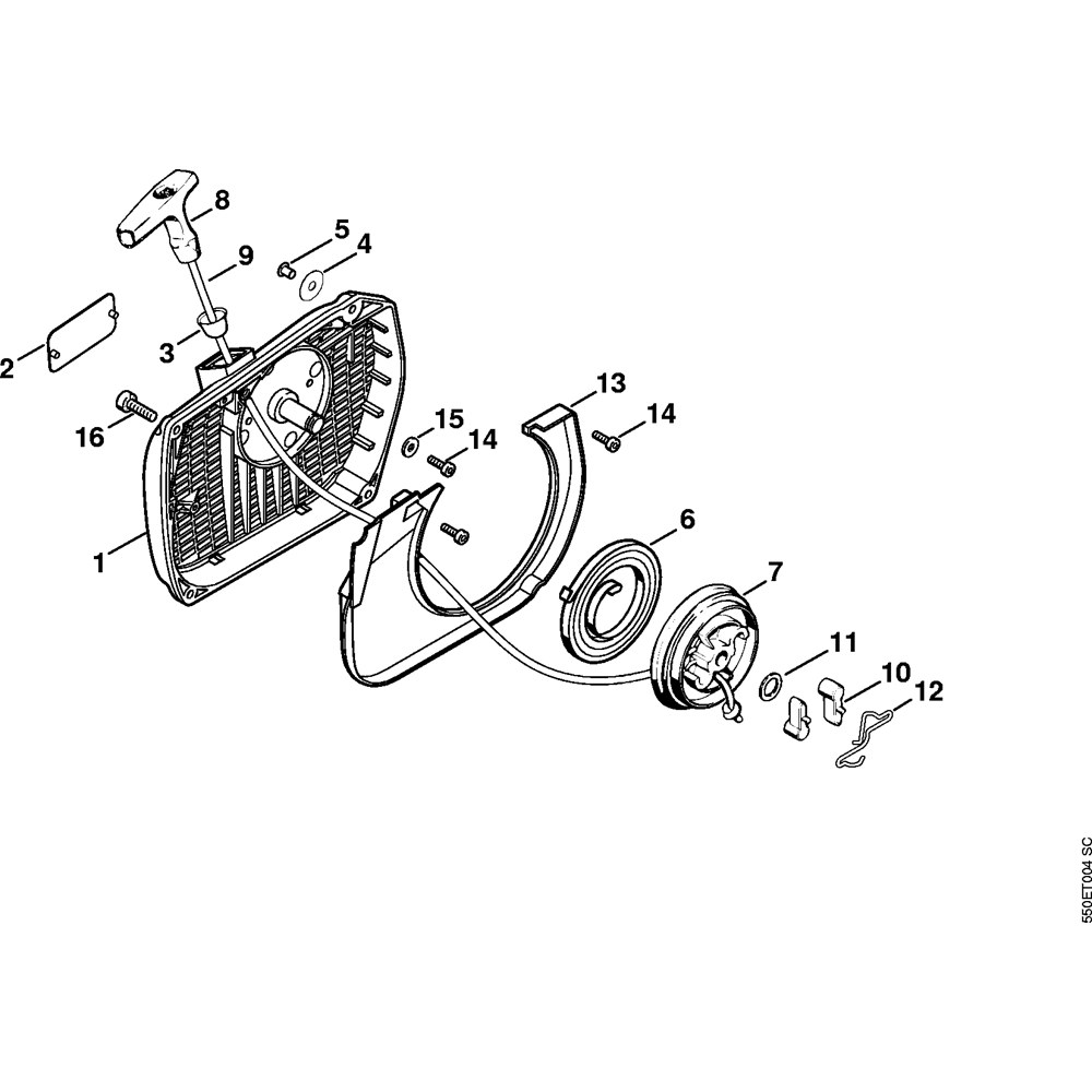 Sơ đồ Tua lại khởi động cho Stihl MS780
