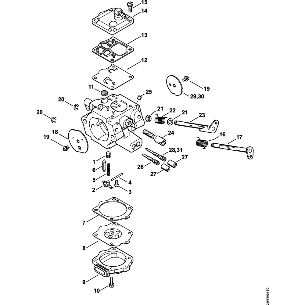 Sơ đồ Bộ chế hòa khí cho Stihl MS880