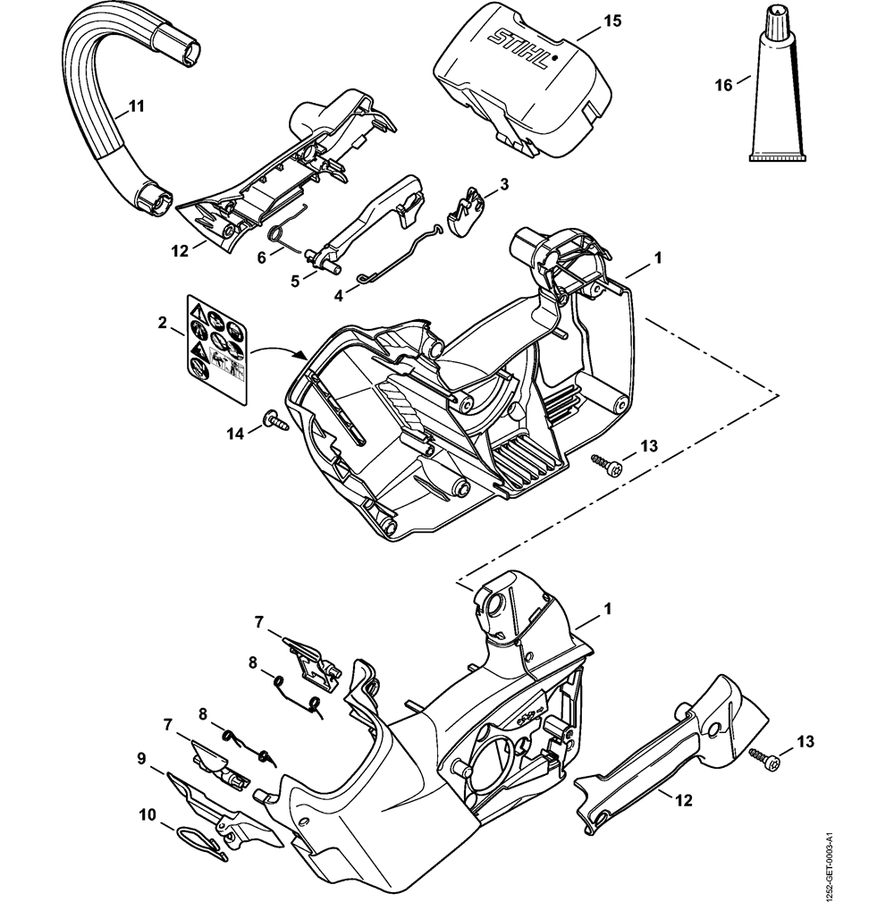 msa160t motor housing handlebar