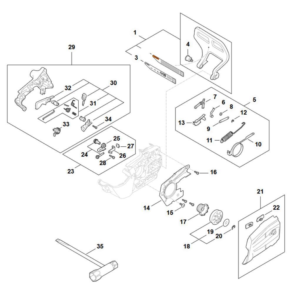 msa190t hand guard assy