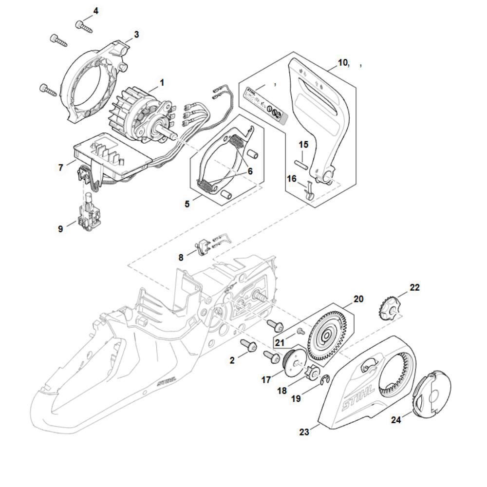 msa60c electric motor assy