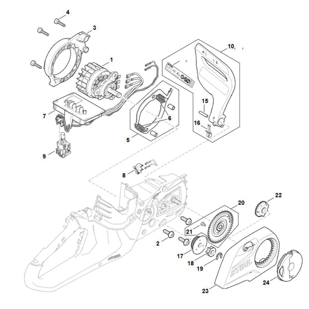 msa70c electric motor assy