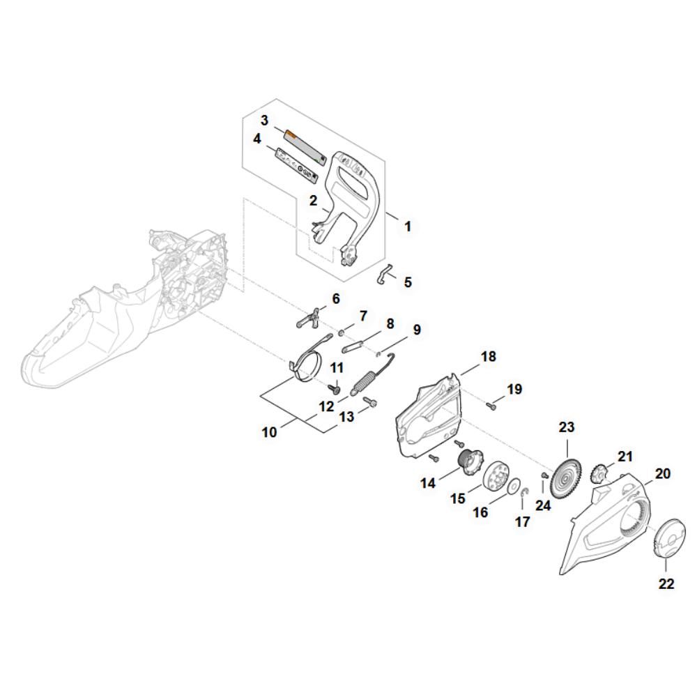 Sơ đồ Bảo vệ tay cho Stihl MSA80 C 3 msa80c hand guard assy