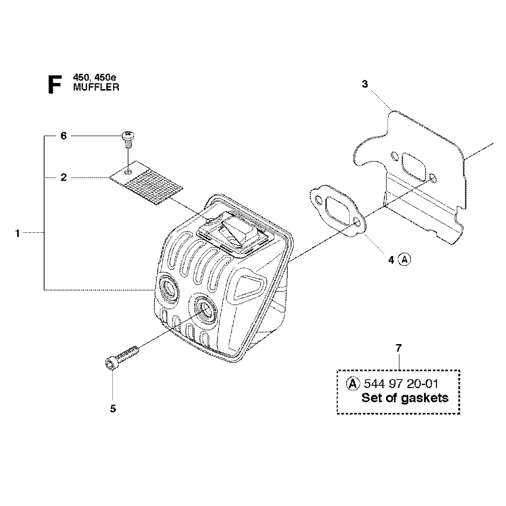muffler assembly for husqvarna 450 chainsaw