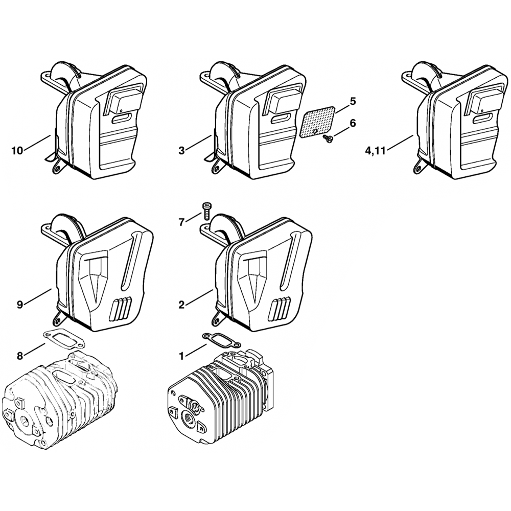 muffler assembly for stihl ts510 ts760 disc cutter