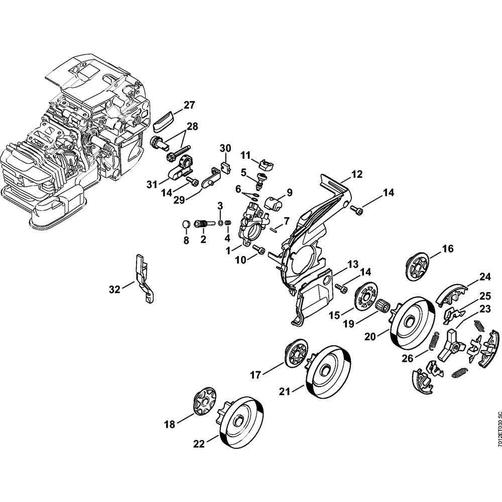 oil pump clutch assembly ms201t ms201tc