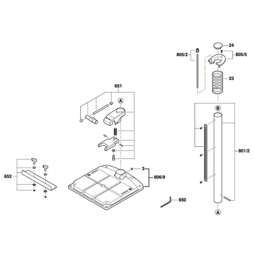 Sơ đồ Lắp ráp Máy Khoan Bàn Bosch PBD 40