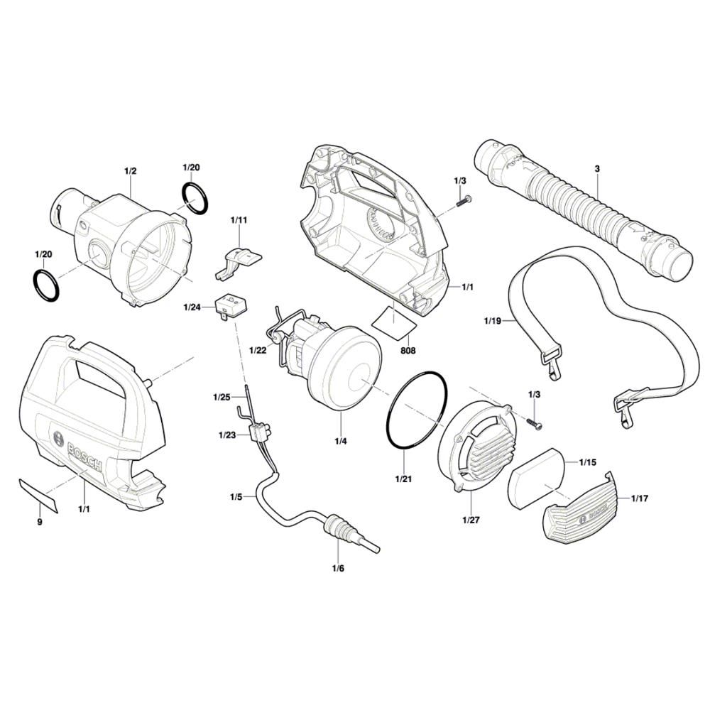 Sơ đồ Lắp ráp súng phun cho Bosch