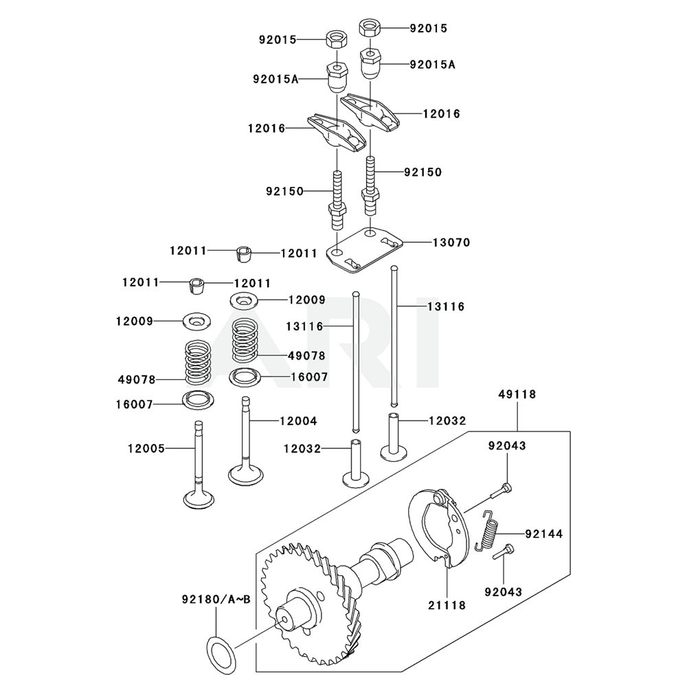 Sơ đồ Van/Trục Cam cho Kawasaki PP4000