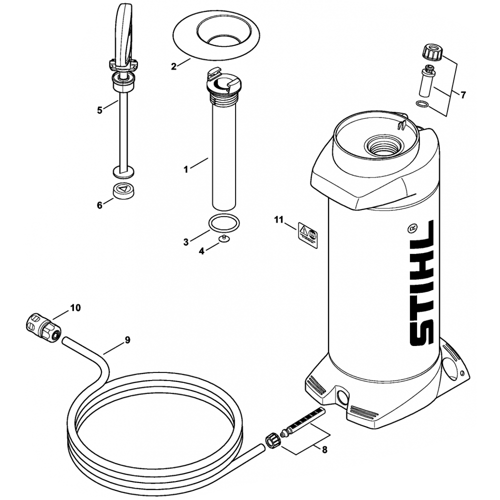pressurized water tank assembly for stihl ts800 disc cutter