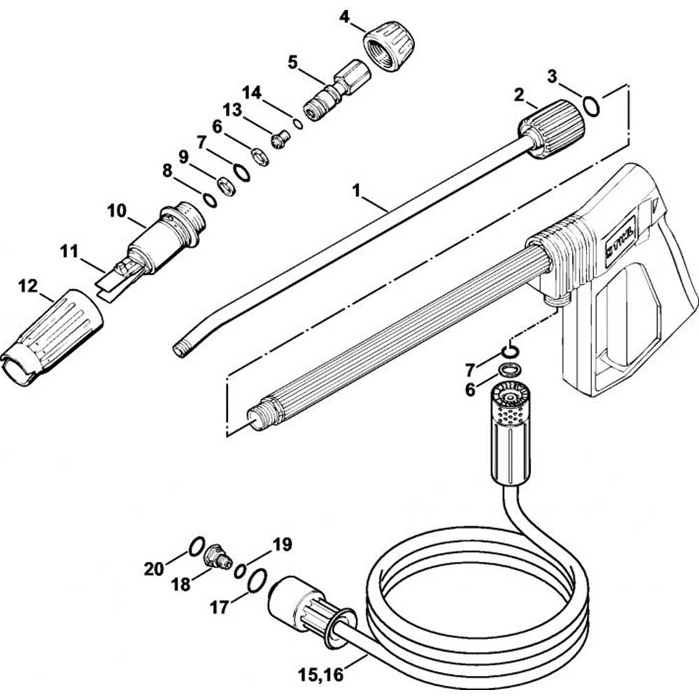 Sơ đồ Xịt Lance cho Stihl RB 300 K