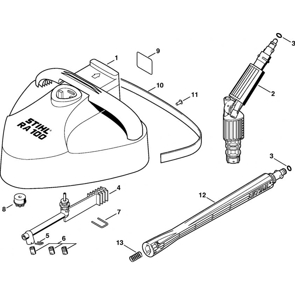 Sơ đồ Máy Lau Sân Vườn RA 100 3 re107 10