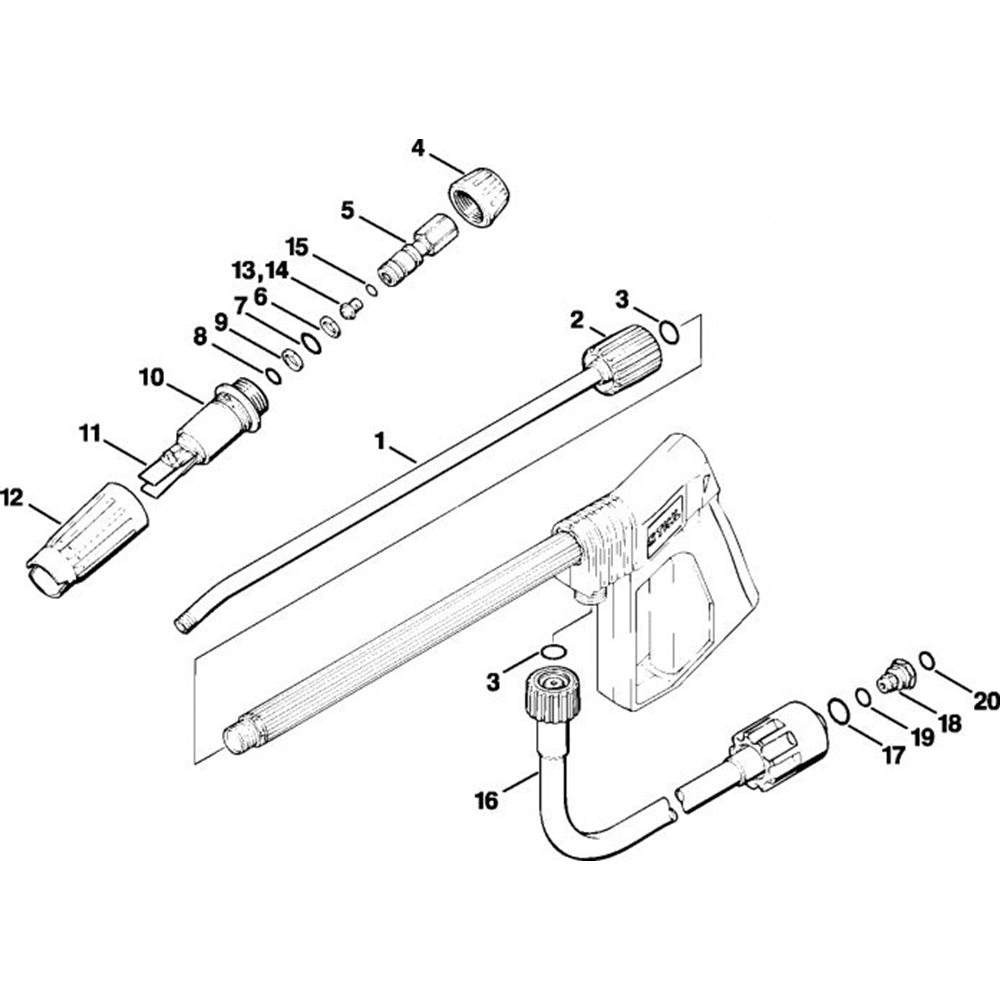 Sơ đồ Xịt Lance cho Stihl RE 250 K