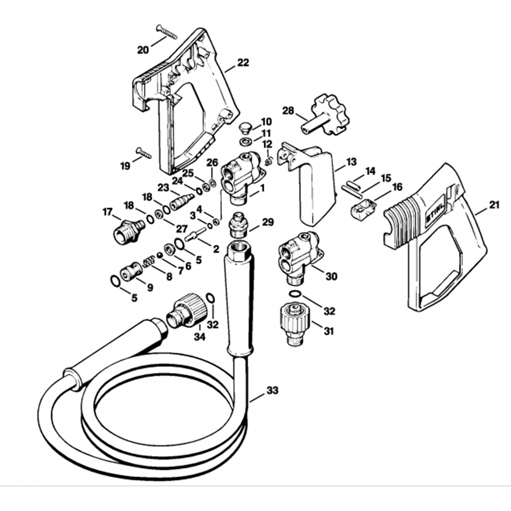 Sơ đồ Lắp ráp súng phun cho Stihl RE640W 3 re640w 26