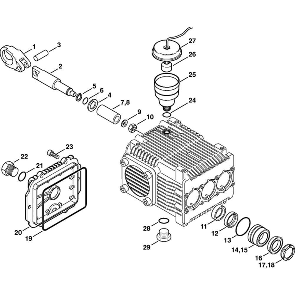 Sơ đồ Bơm, Lắp Piston 3 re661 3