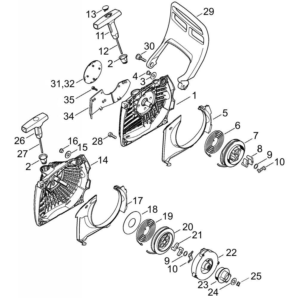 recoil starter assembly ms261