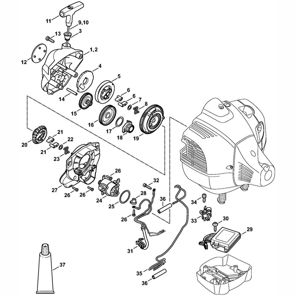 Sơ đồ Tua lại bộ khởi động cho Stihl FR460C