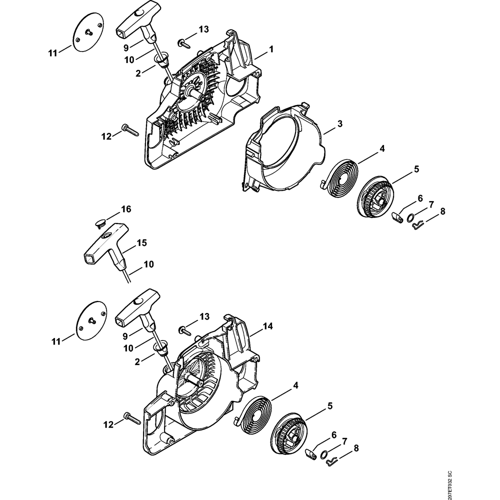 rewind starter assembly ms170