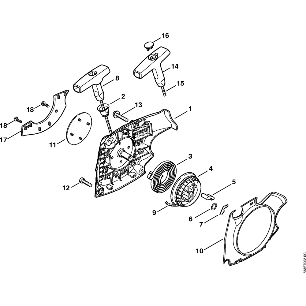 rewind starter assembly ms171