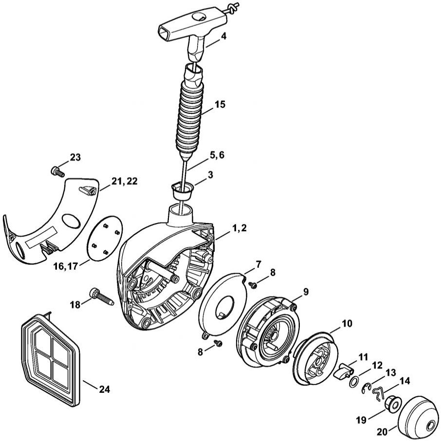 Sơ đồ Tua lại khởi động cho Stihl Brushcutter