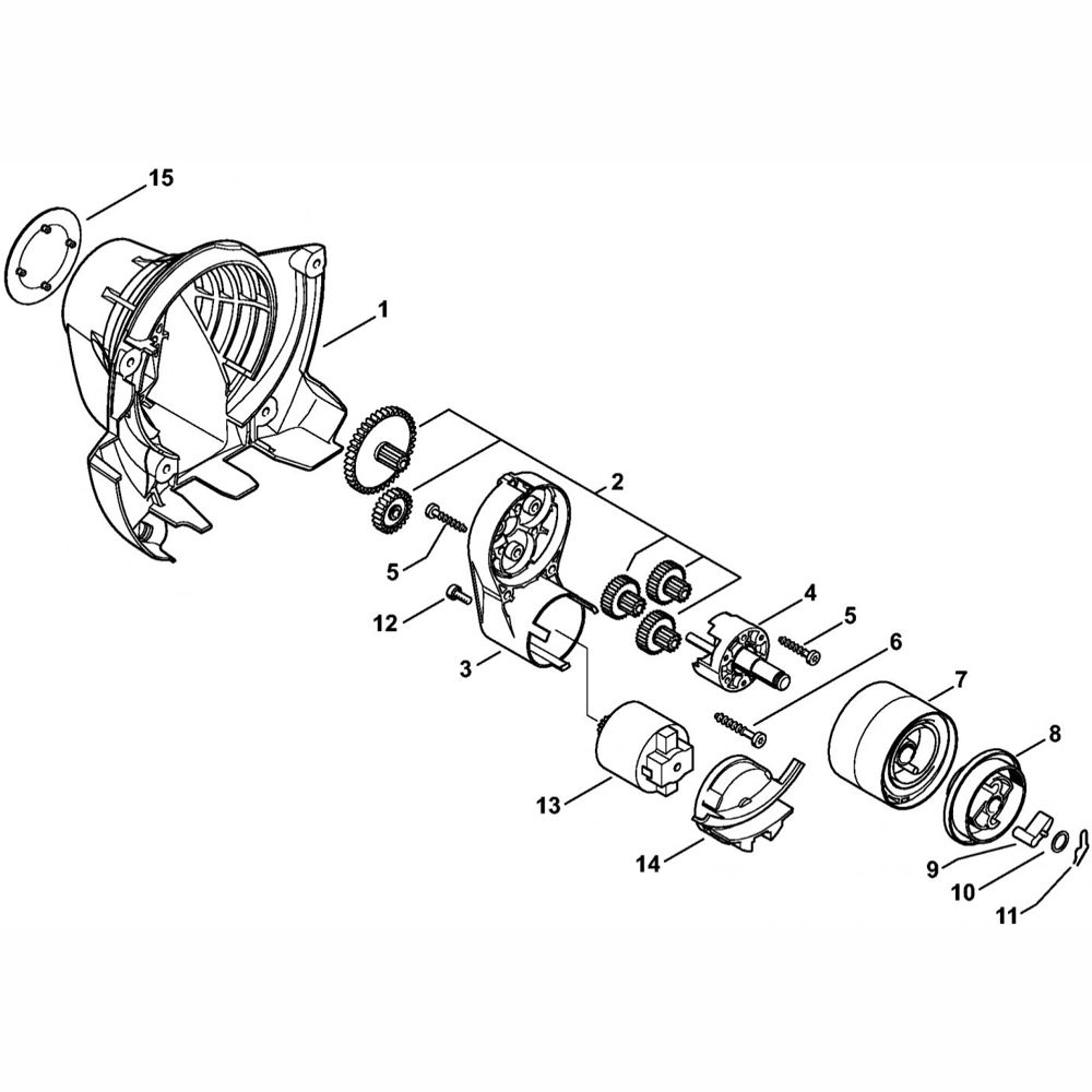 rewind starter assembly for stihl fr480c backpack brushcutter