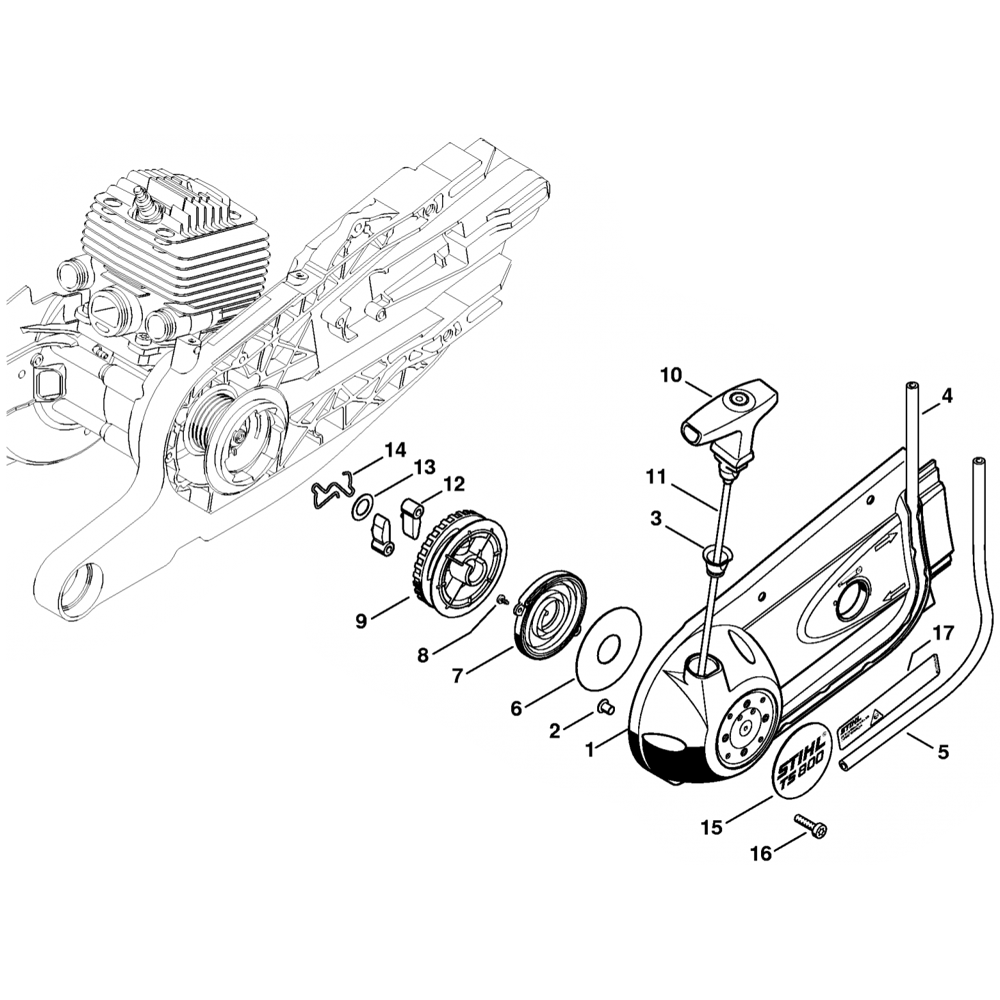 Sơ đồ Tua lại bộ khởi động cho Stihl TS800