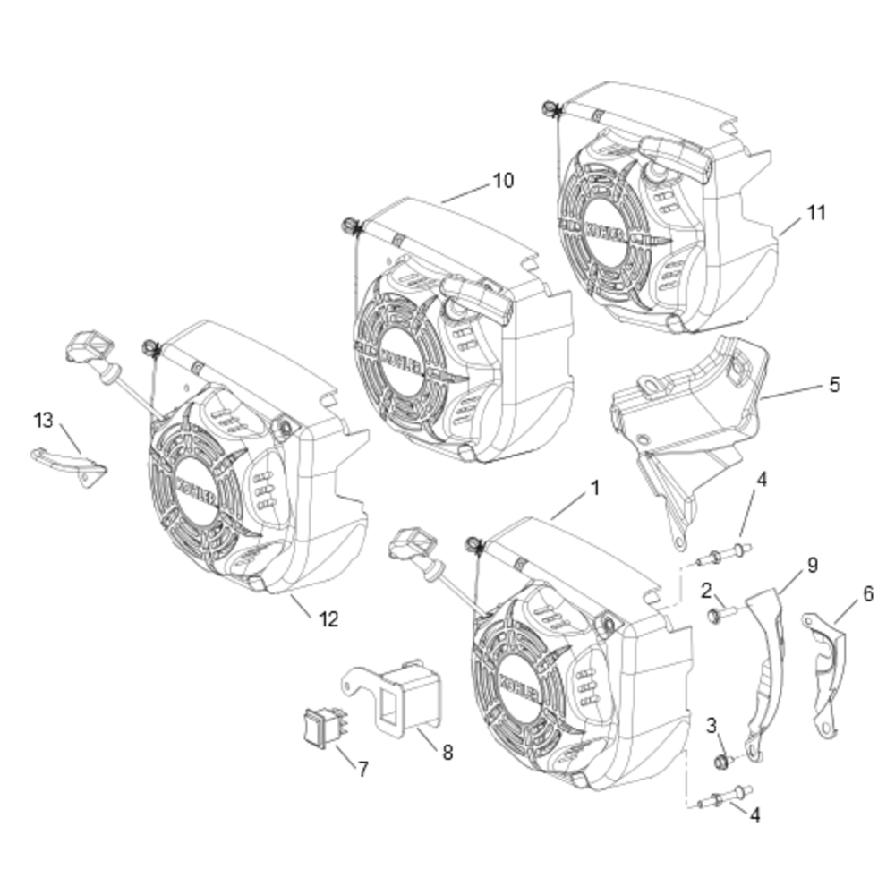 Sơ đồ Vỏ máy thổi cho Kohler RH265