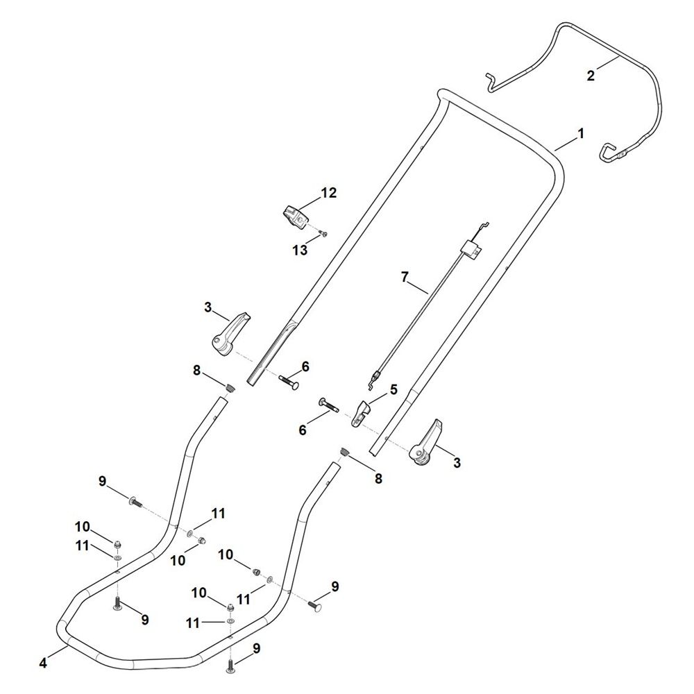 Sơ đồ Tay cầm cho máy cắt cỏ Stihl RM 2.0 R