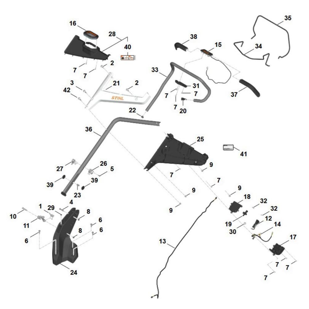 Sơ đồ Lắp ráp tay cầm cho Stihl RMA 7.0 RV
