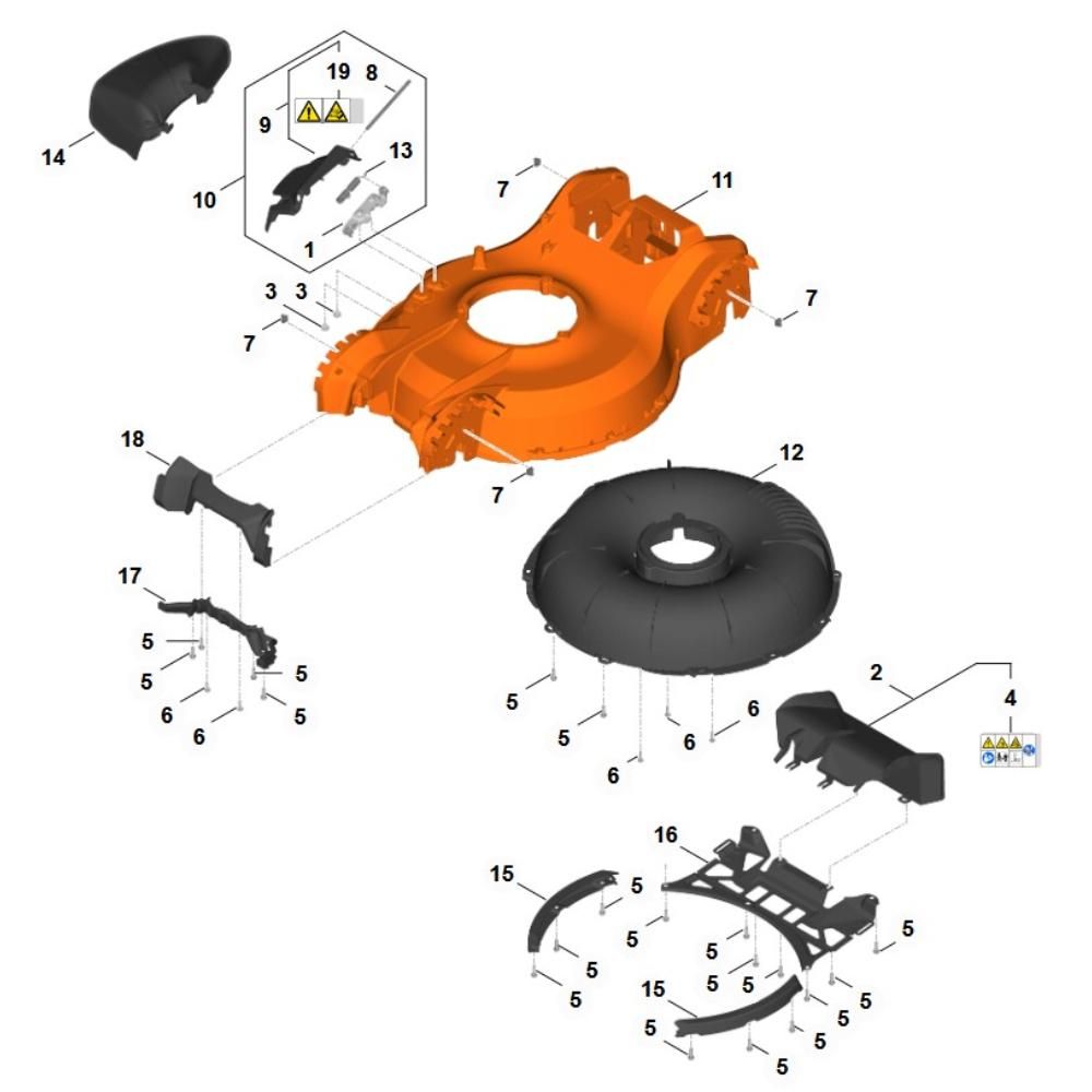 Sơ đồ Lắp ráp nhà ở cho Stihl RMA 7.0 RV 2 rma70rv housing assy
