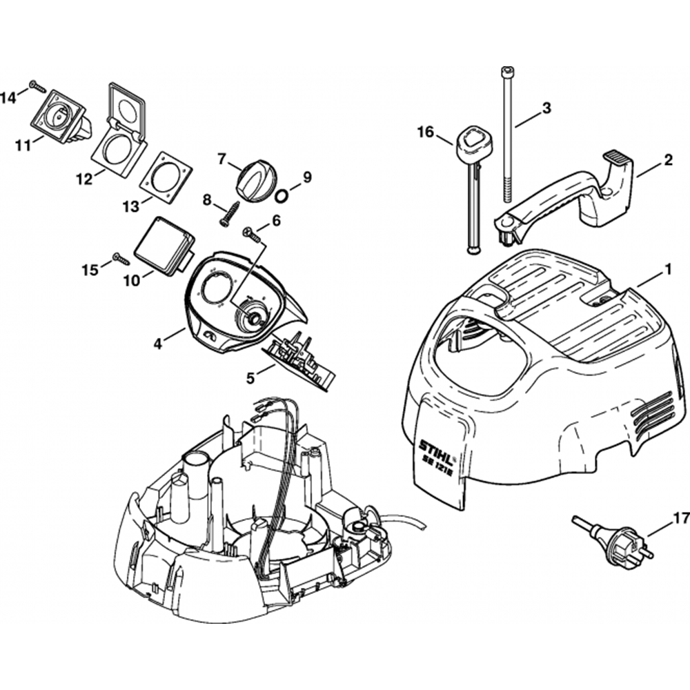 Sơ đồ Vỏ máy-1 cho Stihl SE121