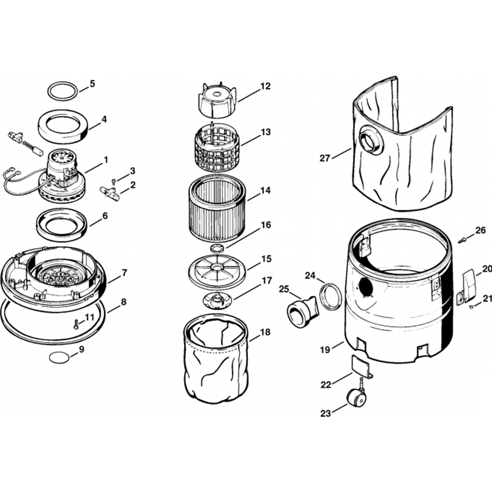 Sơ đồ Máy hút bụi Stihl SE80