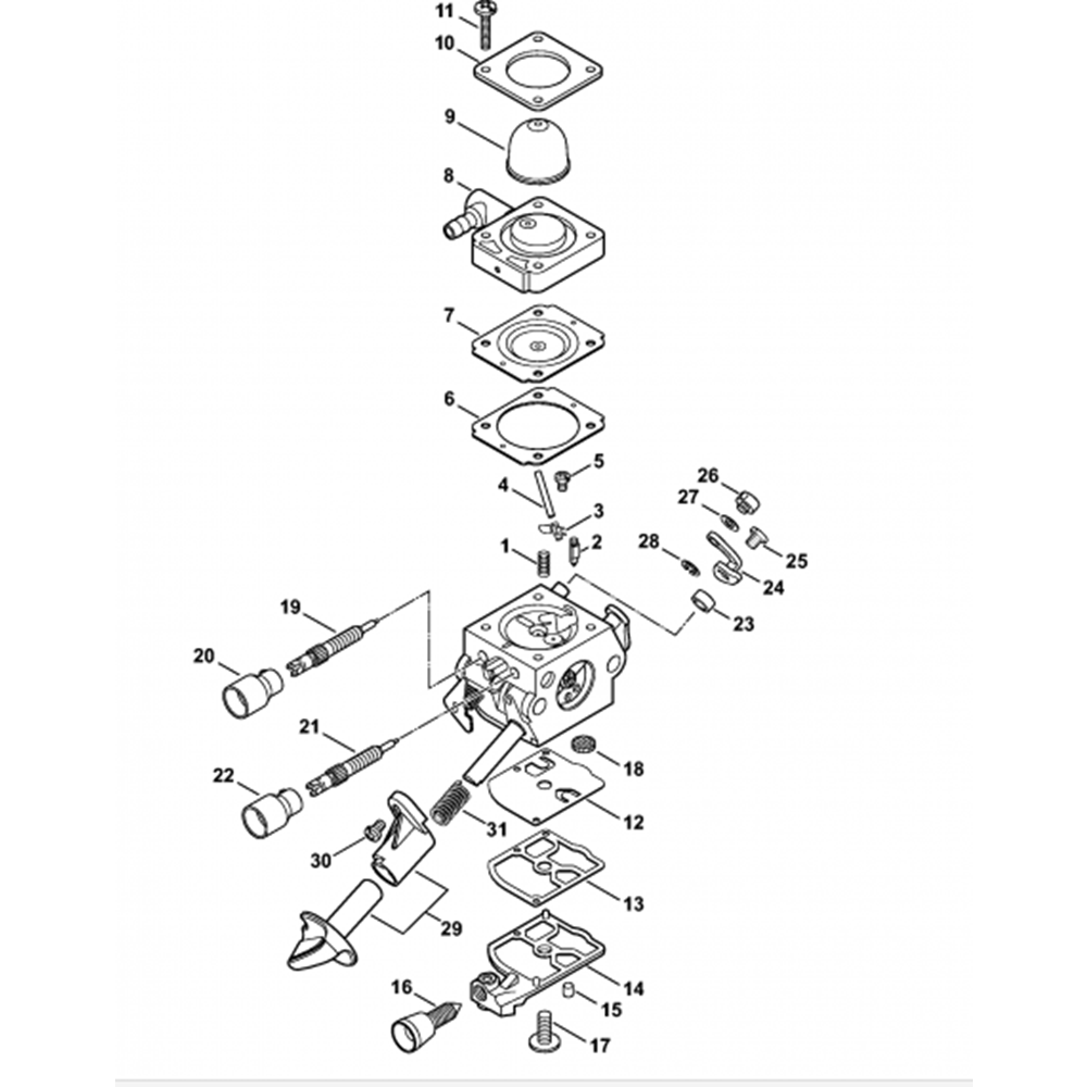 Sơ đồ Bộ chế hòa khí cho Stihl SR200