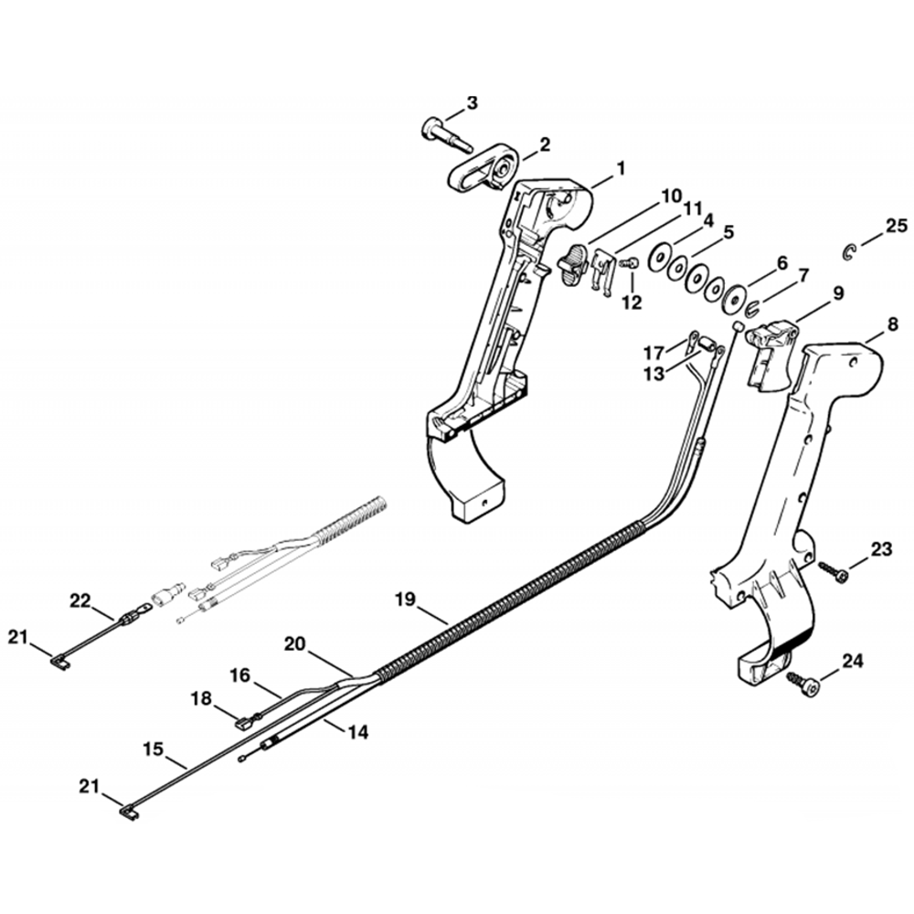 Sơ đồ Tay cầm điều khiển cho máy phun sương Stihl