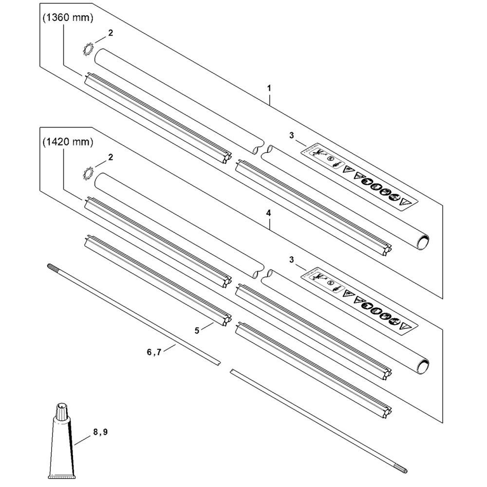 Sơ đồ Lắp ráp ống truyền động cho Stihl FS491 2 stihl fs491cem 10