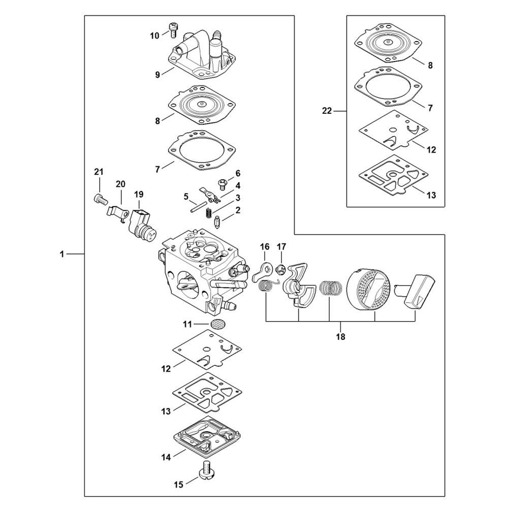 Sơ đồ Bộ chế hòa khí cho Stihl FS491
