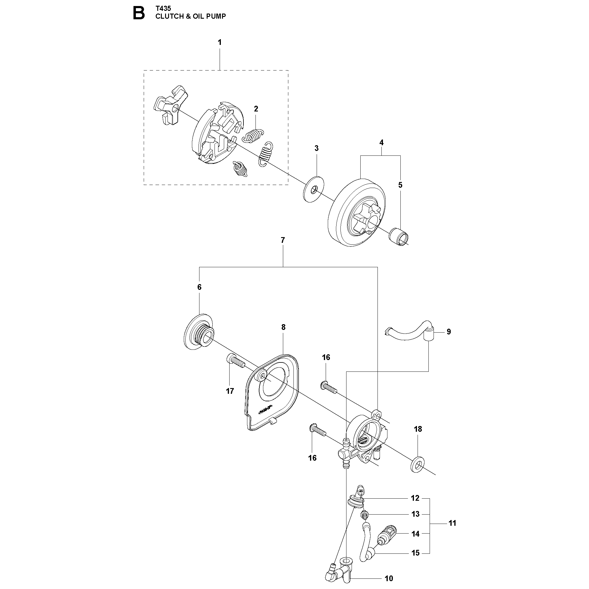 Sơ đồ Bơm ly hợp & dầu cho T435 2 t435 002