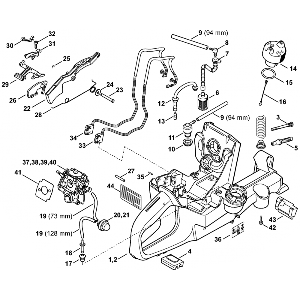 Sơ đồ Vỏ bình cho Stihl TS800