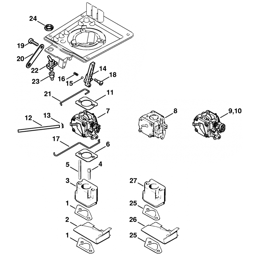 throttle control assembly for stihl ts510 ts760 disc cutter