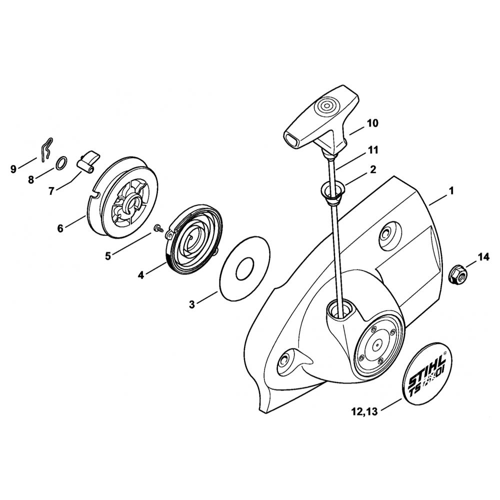 Sơ đồ Tua lại bộ khởi động cho Stihl TS480i