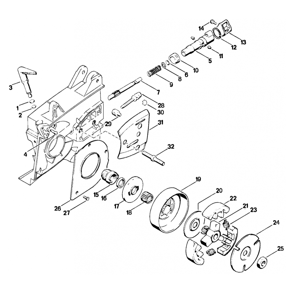 Sơ đồ Bơm dầu & ly hợp Stihl TS50 2 ts50 oil pump clutch