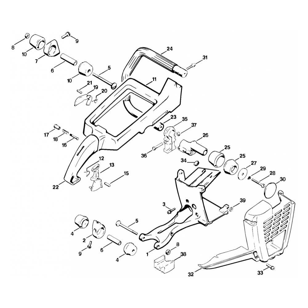 Sơ đồ Khung tay cầm tấm vải liệm Stihl TS50 3 ts50 shroud handle frame