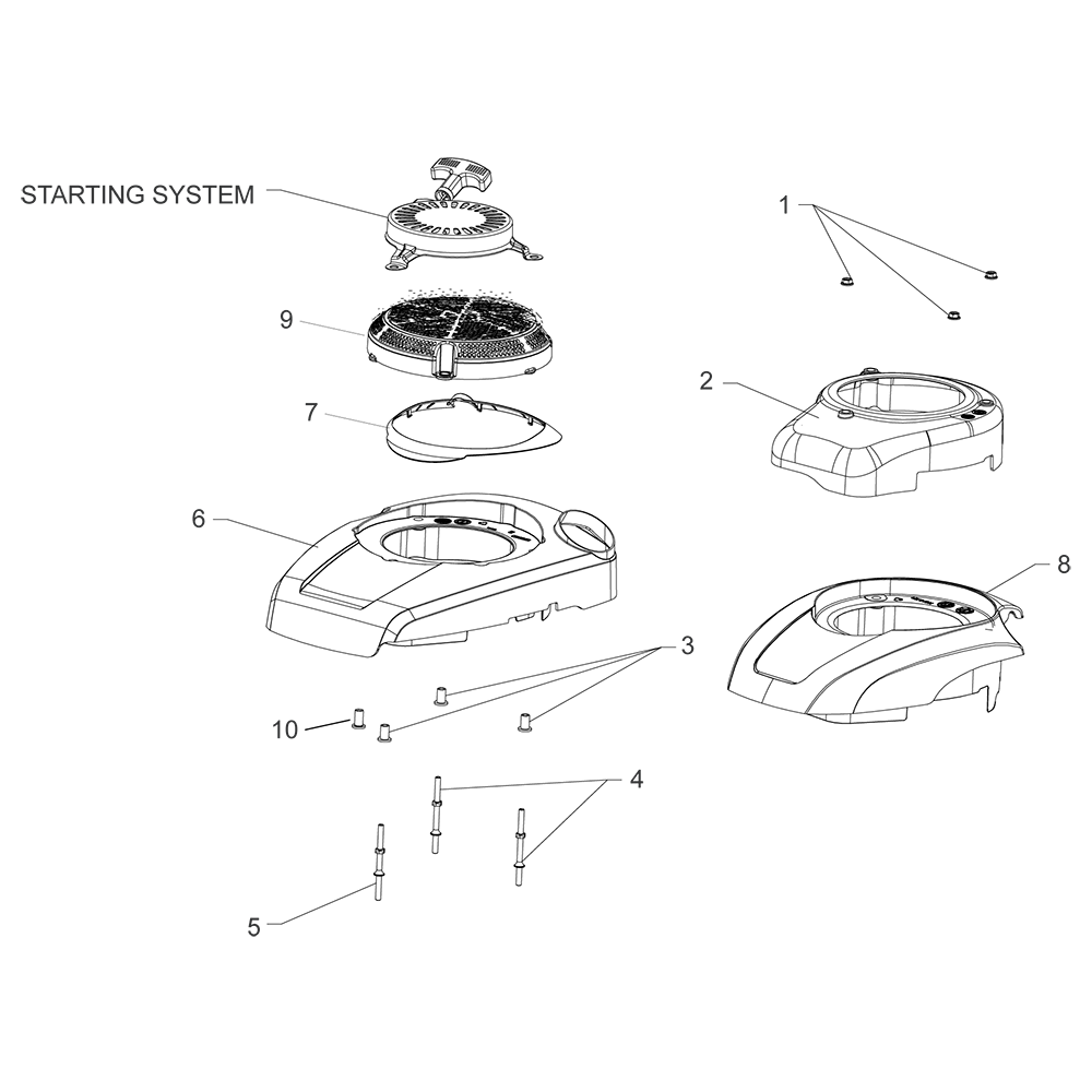 Sơ đồ Vỏ máy thổi cho Kohler XT675