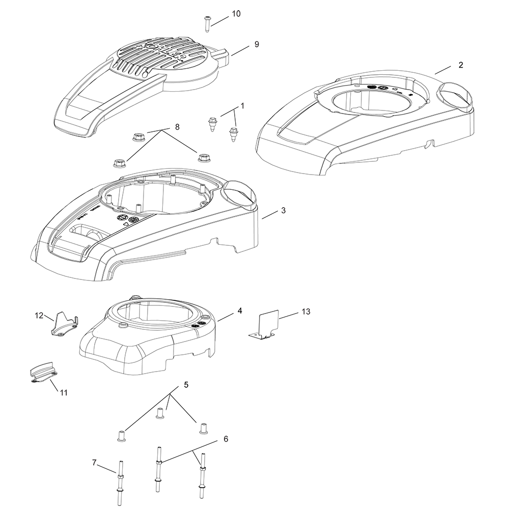 Sơ đồ Vỏ máy thổi cho Kohler XT800