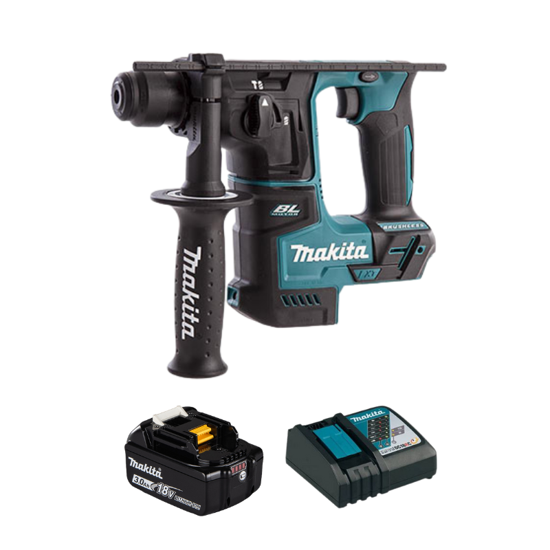 Combo máy khoan bê tông dùng pin 18V Makita DHR171Z + pin BL1830B + sạc nhanh DC18RC – giải pháp gọn nhẹ cho khoan tường, khoan bê tông tại công trình